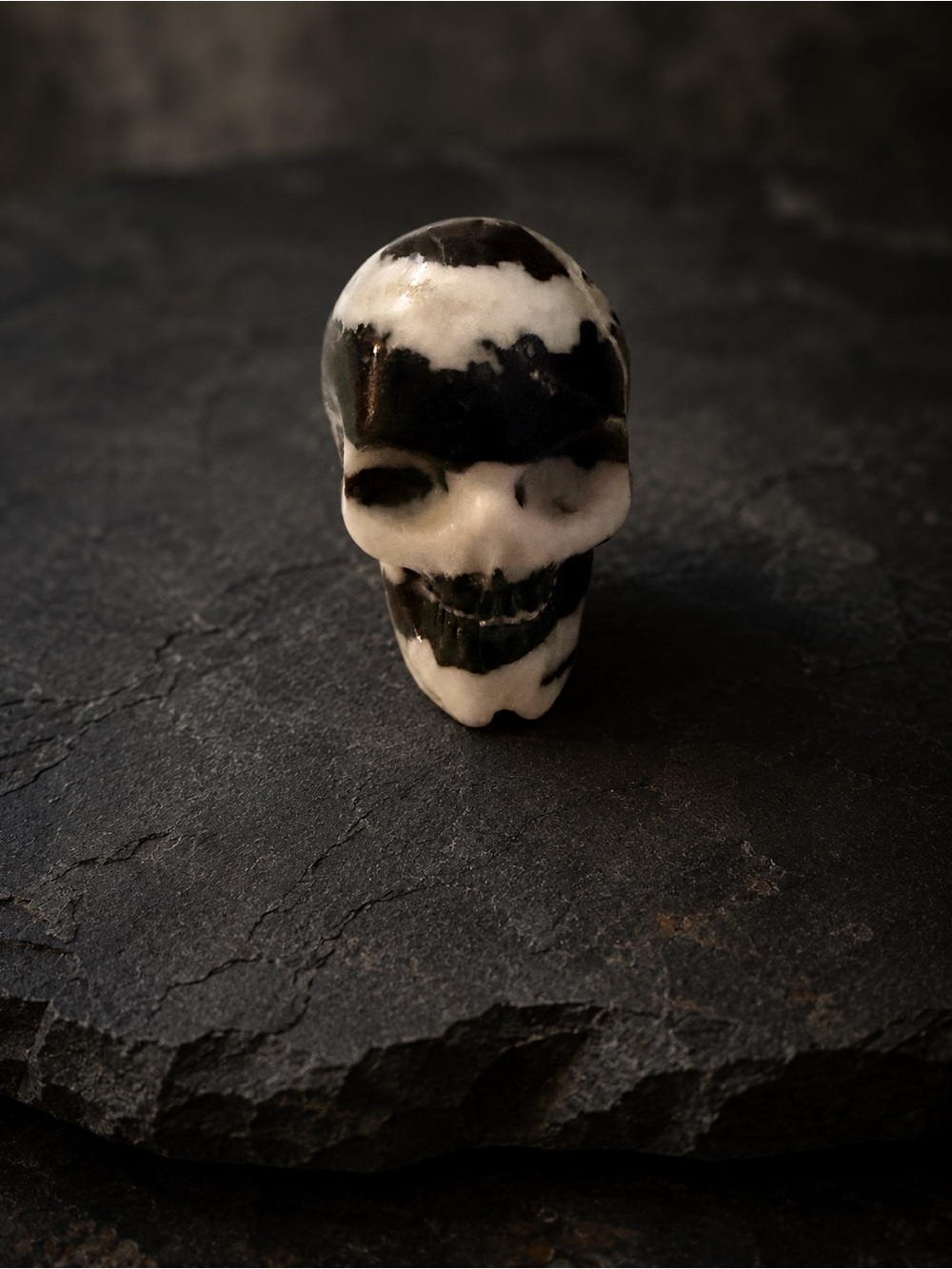 Zebra Jasper Skull